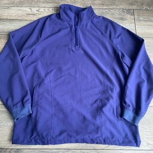 Mens Duluth Trading Bogey 1/4 Zip Pullover Windbreaker Jacket Golf Blue medium